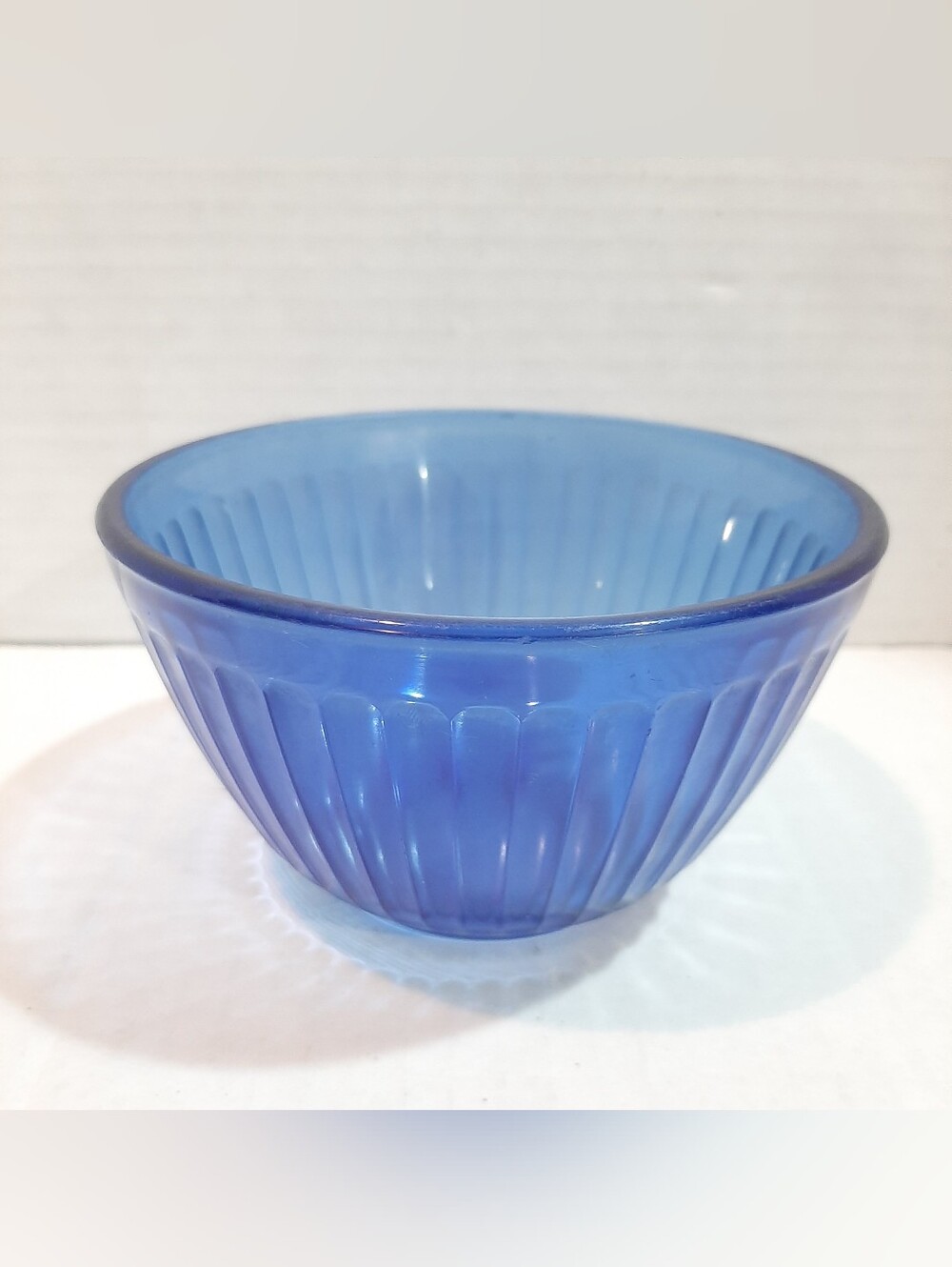 Vintage Pyrex Cobalt Blue Glass Ribbed Nesting Bowl 7401-S 3 Cup 750ML USA